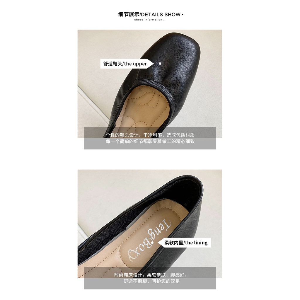 Giày Búp Bê Mũi Vuông Phong Cách Hàn Quốc 2020 Cho Nữ