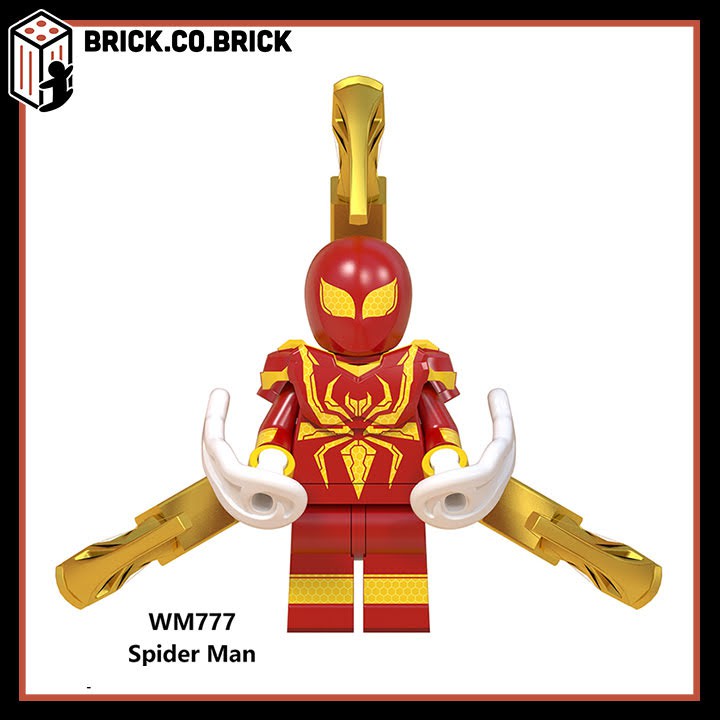 Đồ chơi Spider Man Mạ đuôi Lắp ráp Siêu anh hùng super heroes Marvels DC Avengers WM777