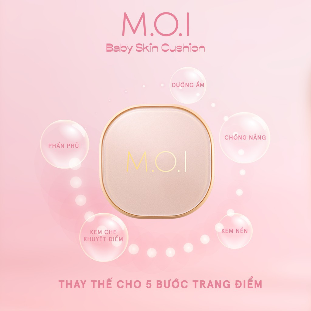 [CHÍNH HÃNG] Phấn Nước Cushion Hồ Ngọc Hà M.O.I Baby Cushion Skin Phấn Nước Kiềm Dầu Che Khuyết Điểm Tạo Khối