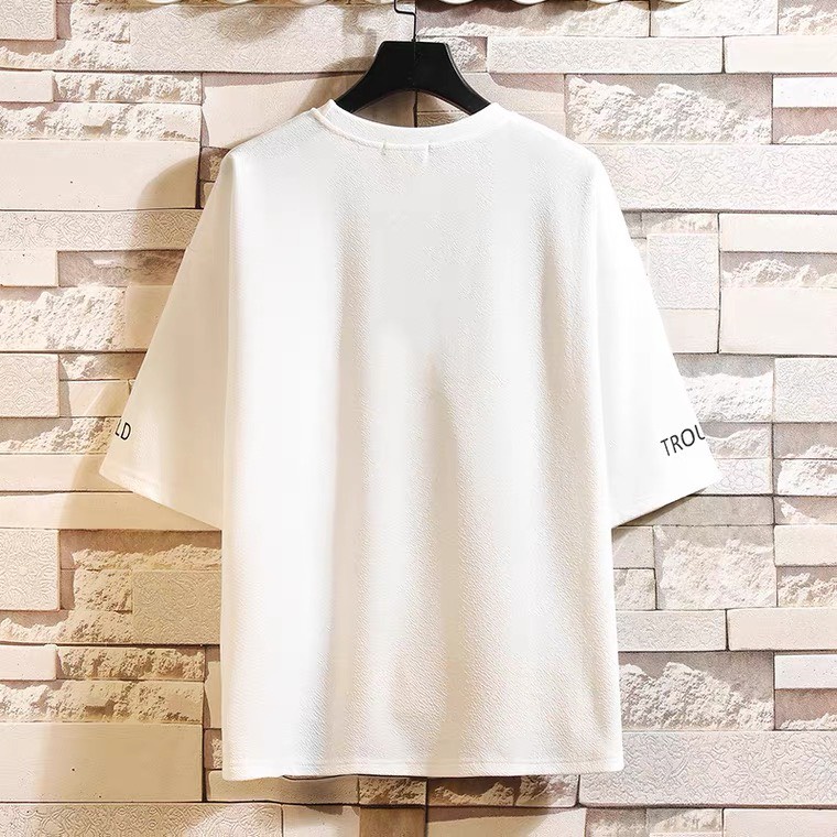 ÁO THUN TAY LỠ UNISEX NAM NỮ IN TROUBLE-CHILD - FREESIZE DƯỚI 75KG