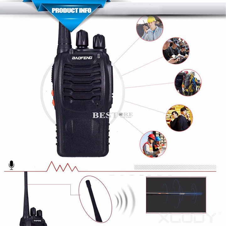 Bộ 2 Bộ đàm baofeng BF-888S cao cấp , chuyên dụng , bảo hành chính hãng 1 năm