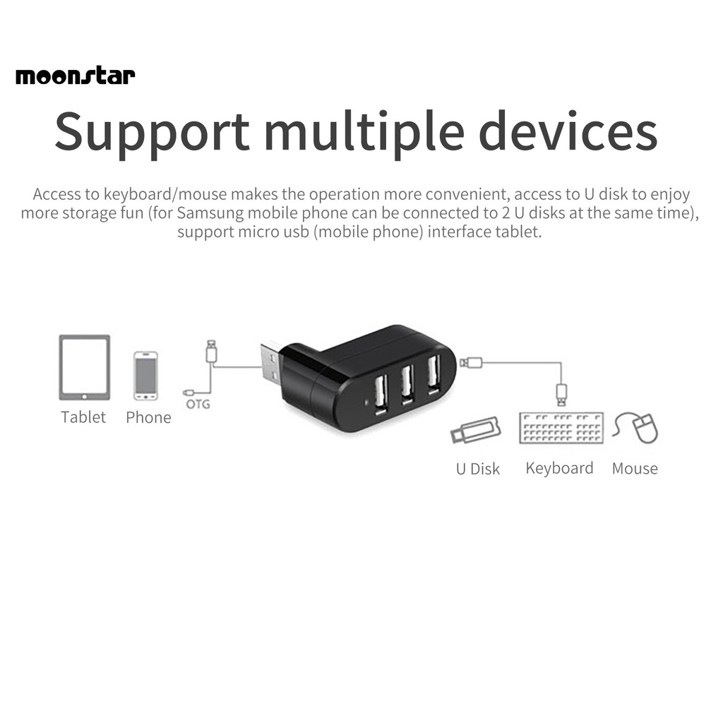 MS   Lightweight Splitter Cable Hub USB2.0 Mini Expansion Dock High Performance for Camera