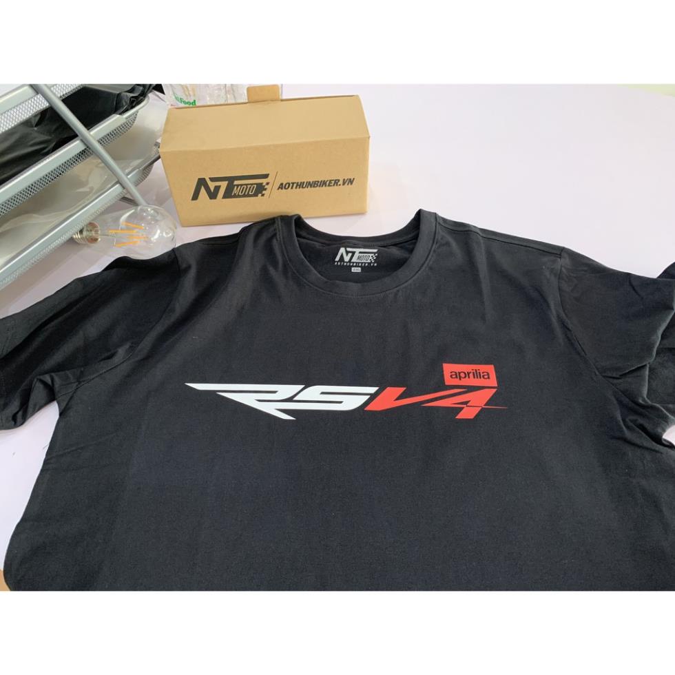 Áo Thun Biker - Aprilia RSV4  Unisex Nam Nữ tay ngắn có Big Size Cho