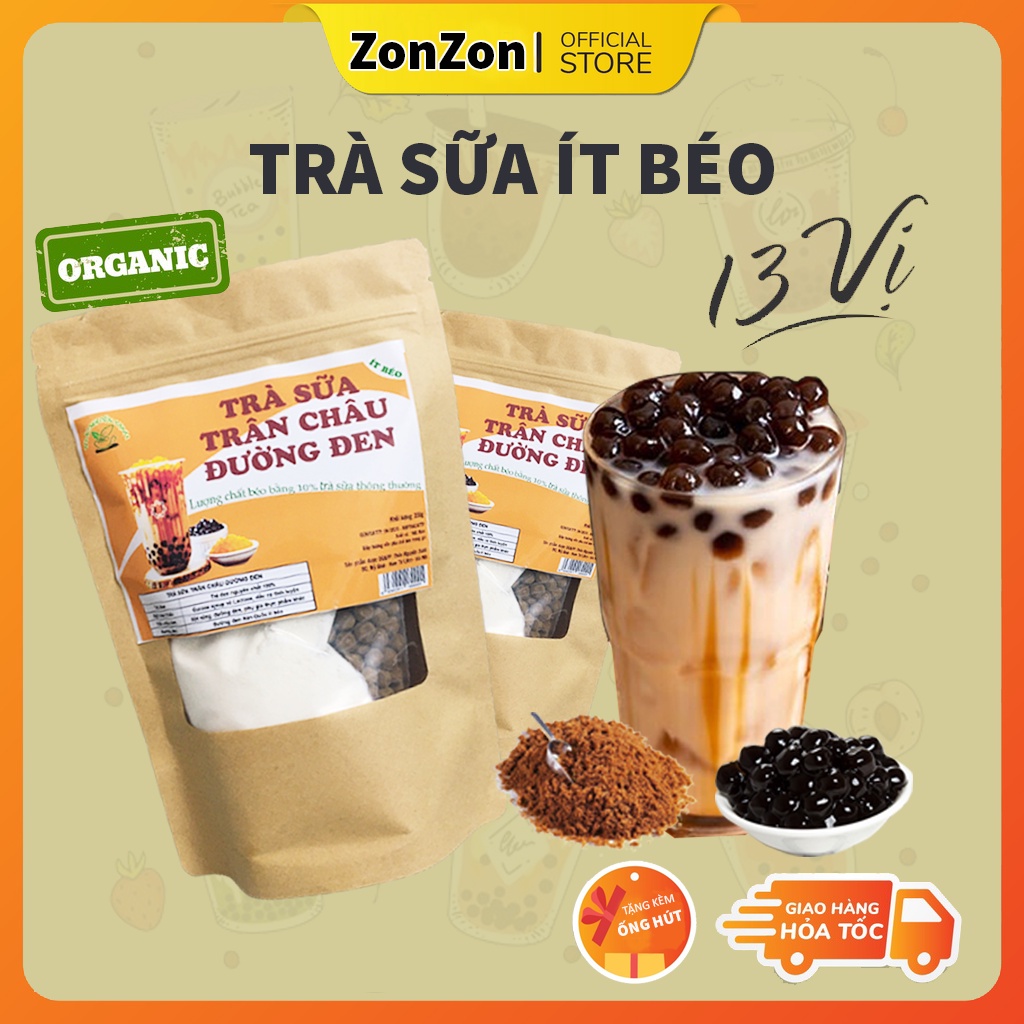 Set trà sữa trân châu đường đen trà sữa tự pha ít béo (12-15 Ly) công thức chuẩn quán không chất bảo quản