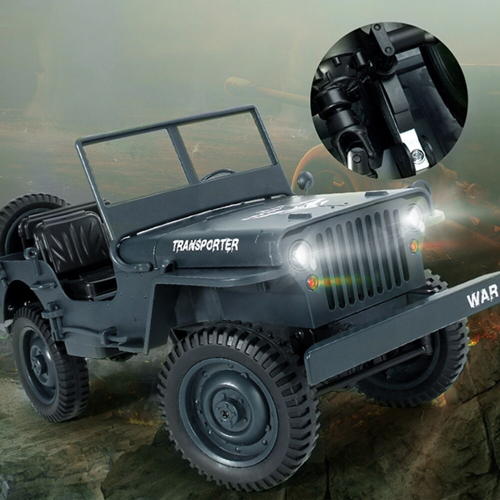 Xe Điều Khiển Quân Sự Jeep JJRC Q65 Tỉ Lệ  1:16 4WD Truyền Động 4 Bánh