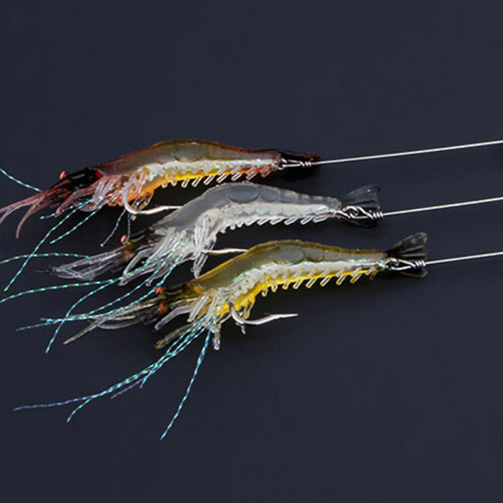【COD】Set 6 Mồi Câu Cá Giả Hình Tôm Dạ Quang 9cm