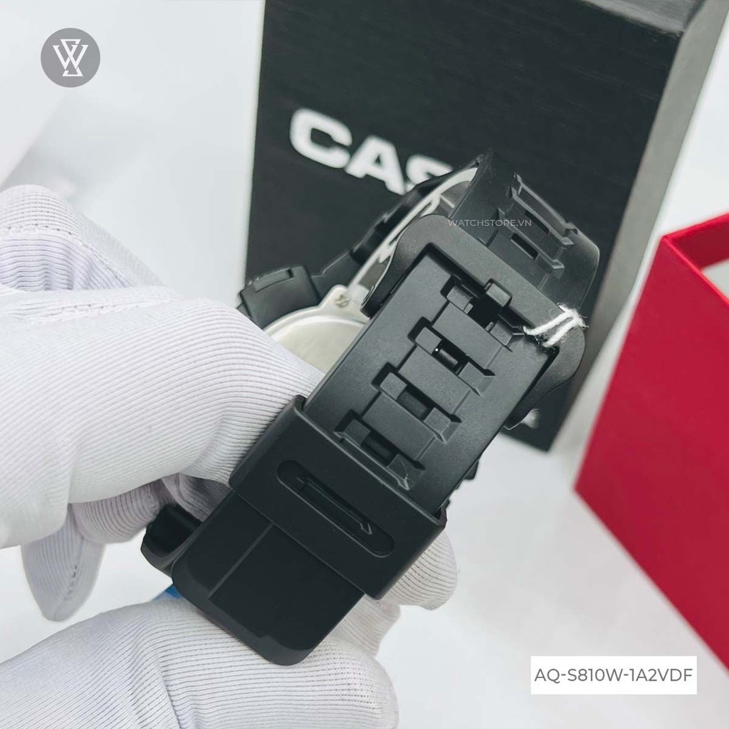 Đồng Hồ Năng Lượng Mặt Trời Nam Casio WATCHSTORE AQ-S810W-1A2VDF, Kính Nhựa 46.6mm, Màu Đen Cá Tính Thời Thượng