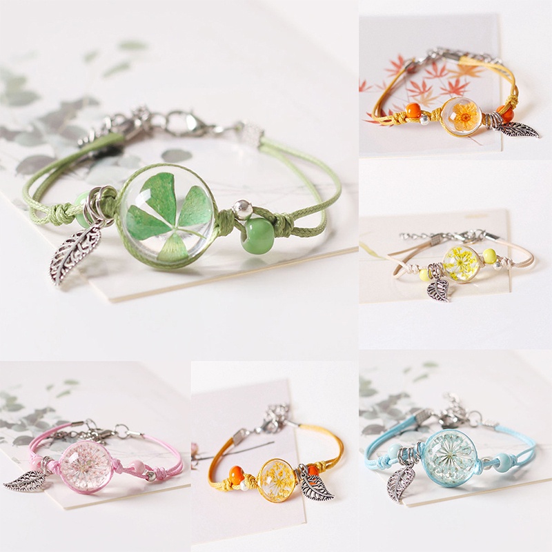 【kifli】Vòng đeo tay bằng dây bện phối hạt gốm có thể điều chỉnh（quà tặng ngày thiếu nhi）