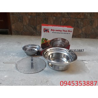 Lò nướng than hoa đặt bàn âm , bếp nướng inox âm bàn