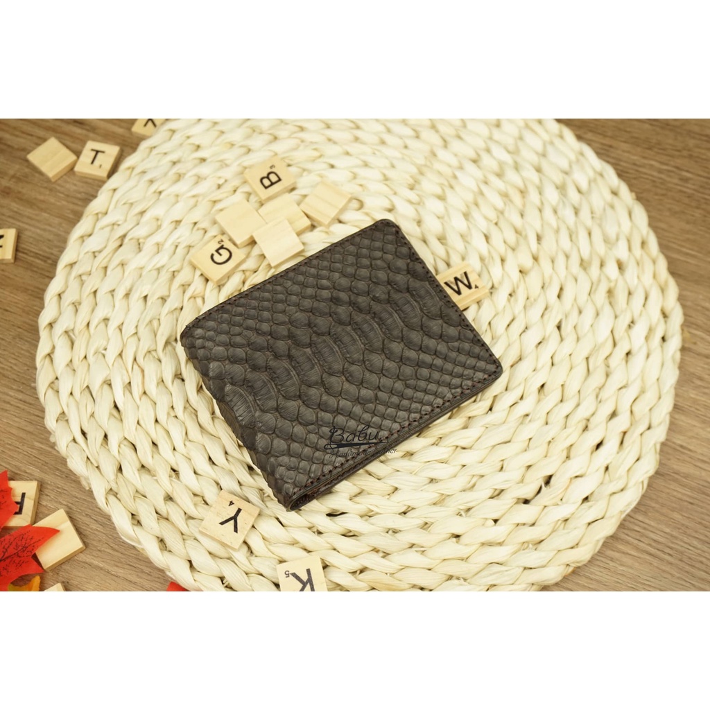 VÍ NAM DA THẬT DÁNG NGANG, VÍ DA NAM, BÓP DA TRĂN NAM Babu Handmade WL156