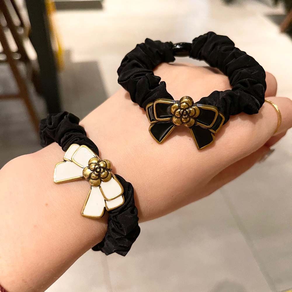 Dây buộc tóc phối hoa phong cách Hàn Quốc thời trang dành cho nữ