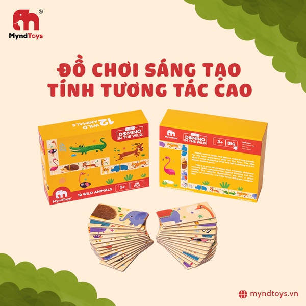 Đồ chơi Domino Myndtoys cho bé từ 3 tuổi phát triển kỹ năng tư duy logic, kỹ năng phán đoán và sự tập trung