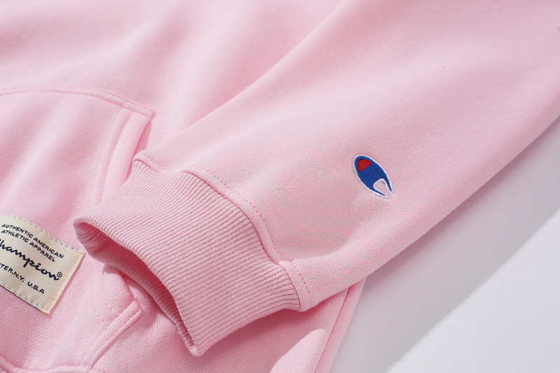 Áo hoodie thêu Champion màu trơn trẻ trung năng động dành cho nam nữ