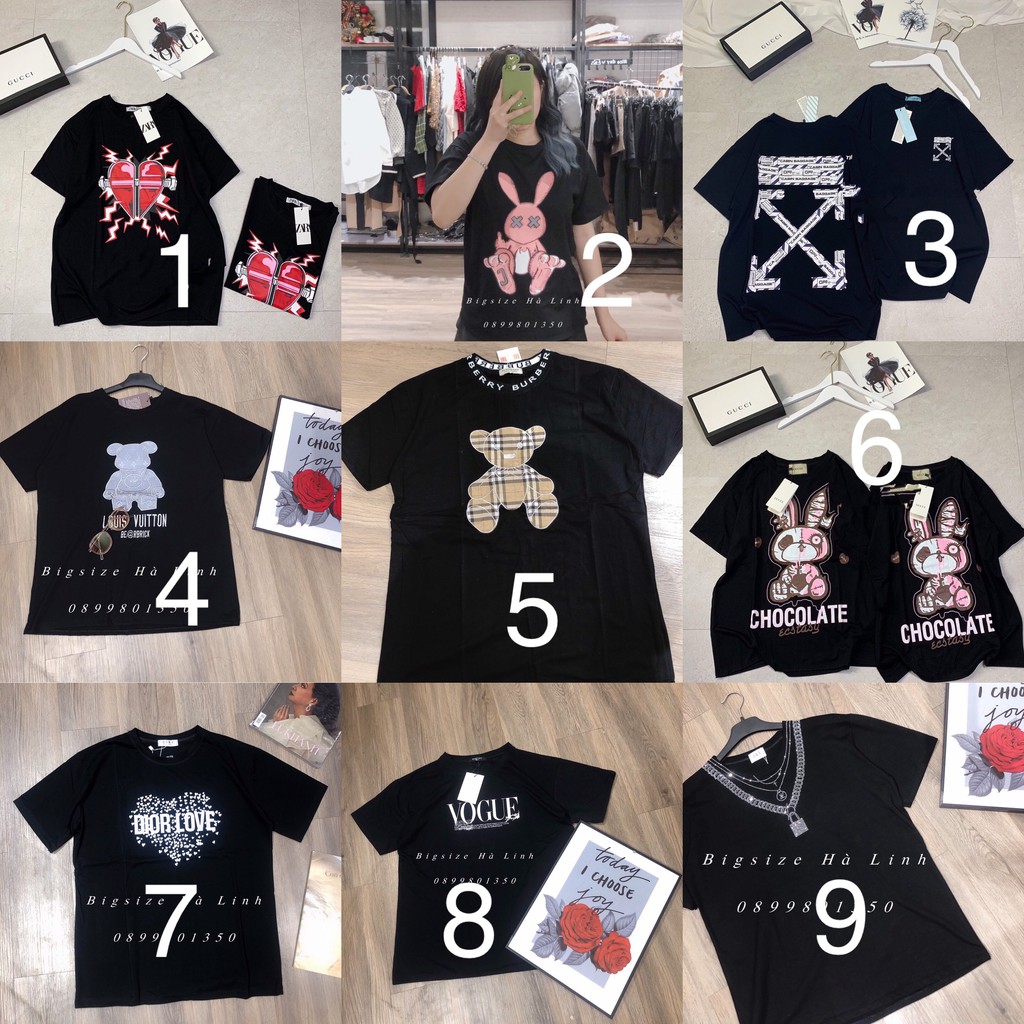 Áo Phông Thun Nữ Các Hình Bigsize (Freesize 50-80kg)