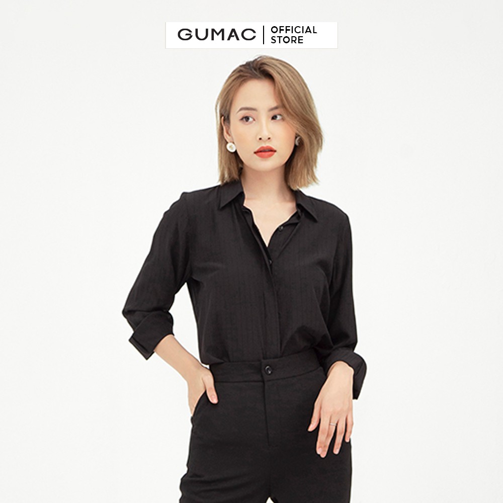 [Mã WABRGUM giảm 10% tối đa 30K đơn 99K] Áo sơ mi nữ công sở cơ bản GUMAC vải lụa cao cấp AC04057 | BigBuy360 - bigbuy360.vn