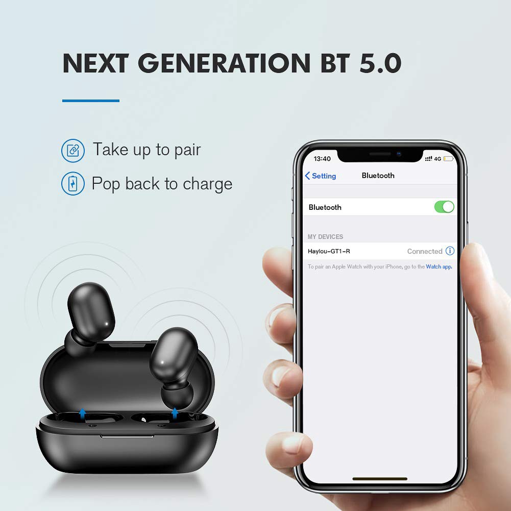 Tai nghe Bluetooth cảm ứng vân tay Xiaomi Haylou GT1 TWS, Tai nghe không dây âm thanh nổi HD, Tai nghe chơi game khử tiếng ồn