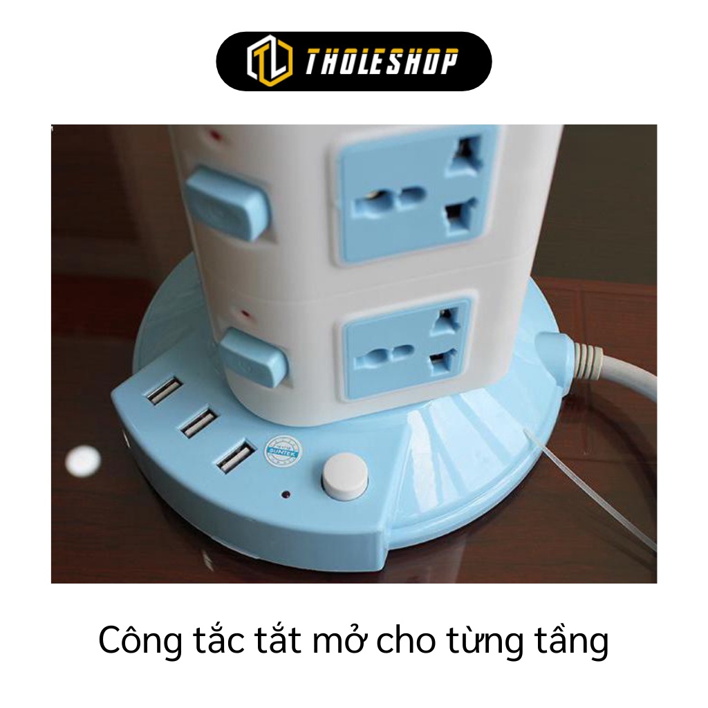 Ổ Cắm Điện - Ổ Điện 4 Tầng, 16 Lổ Cắm Và 3 Cổng USB Chống Giật, Chống Cháy Nổ 3508