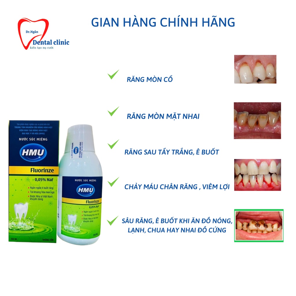 Nước Súc Miệng FLUORINZE 0,05 NAF-Nước Súc Miệng chống ê buốt,hôi miệng,giảm tụt lợi,thơm miệng hương quế ĐH Y HN