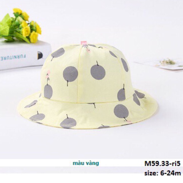 Mũ vải quả cherry cho bé gái