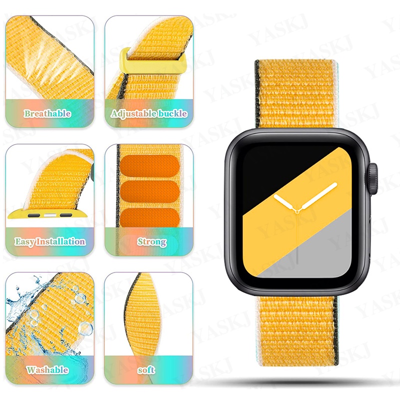 Dây đeo sợi nylon cho đồng hồ thông minh Apple 38mm 40mm 44mm 42mm phiên bản 1 2 3 4 5 6 SE