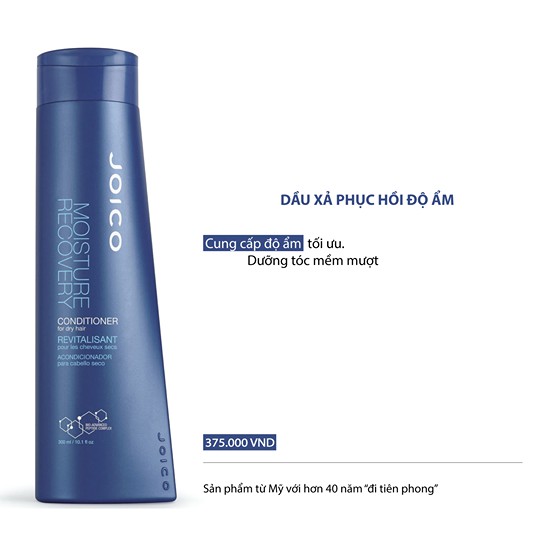 Dầu xả phục hồi độ ẩm và dưỡng tóc mềm mượt Moisture Recovery Conditioner Joico 250ml (NEW)