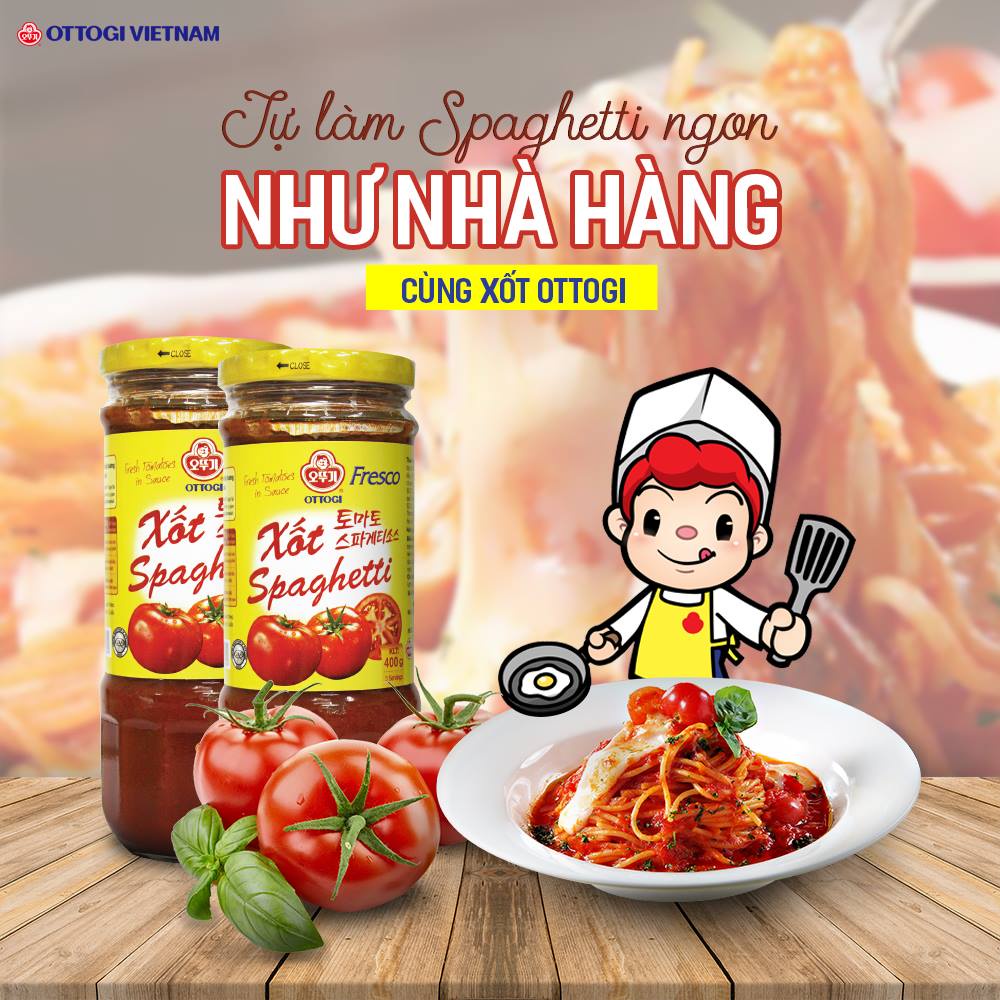 Xốt Spaghetti Ottogi 400G  Chế Biến Mì Ý - Hàng Chính Hãng