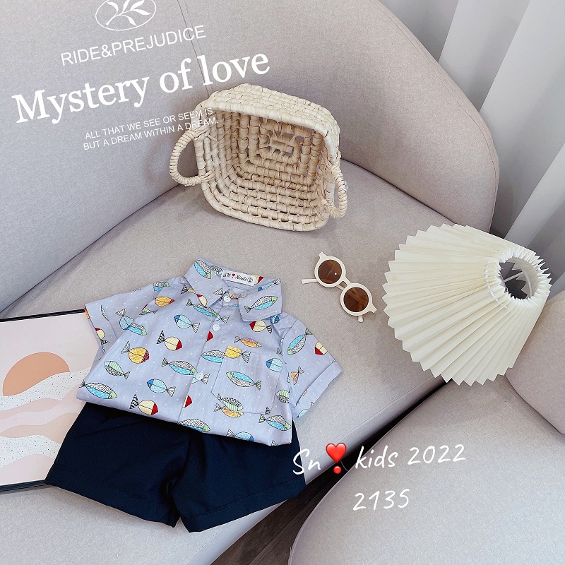 Bộ đồ bé trai sơ mi cộc tay cho bé trai siêu hot