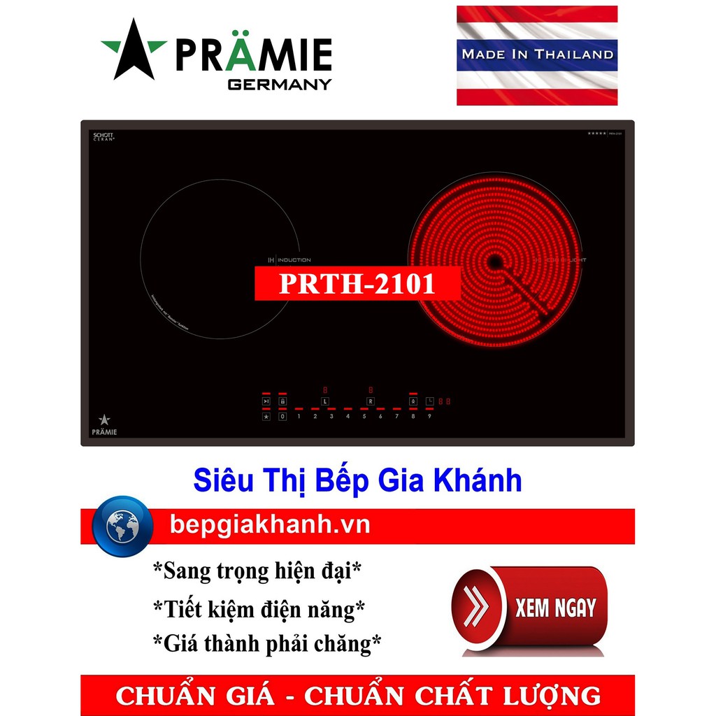 Bếp điện từ đôi Pramie PRTH-2101 nhập khẩu Thái Lan