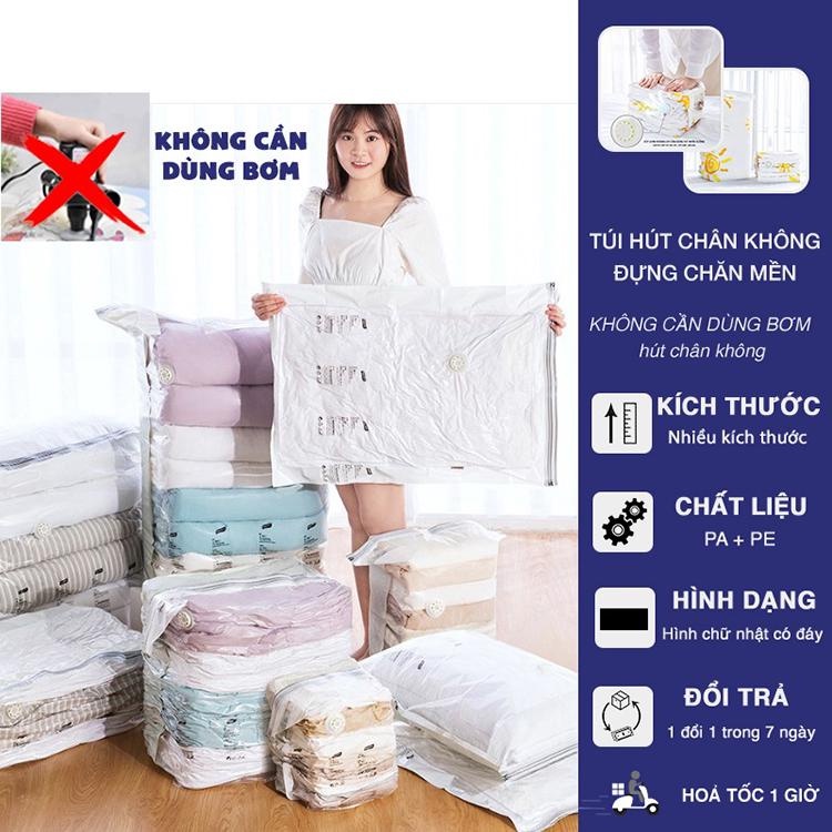 Túi hút chân không đựng chăn mền quần áo JIAMIN, túi đựng không cần dùng bơm tái sử dụng bọc chứa đồ