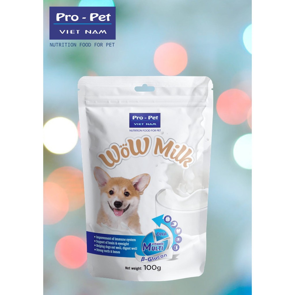 Sữa bột cao cấp cho chó WOW MILK 100g