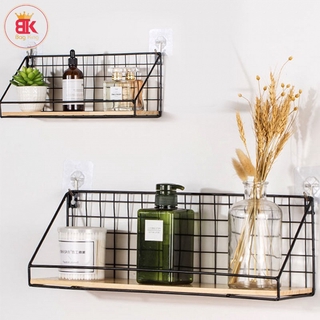 Kệ Sắt Đáy Gỗ Treo Tường Để Đồ Đa Năng,Decor Trang Trí Nhà Cửa - Tặng Kèm Đinh