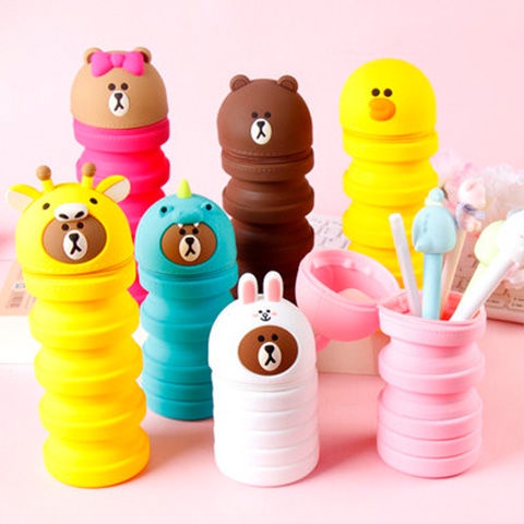 Túi Đựng Bút Bằng Silicon Hình Gấu Nâu Hàn Quốc Dễ Thương 2022