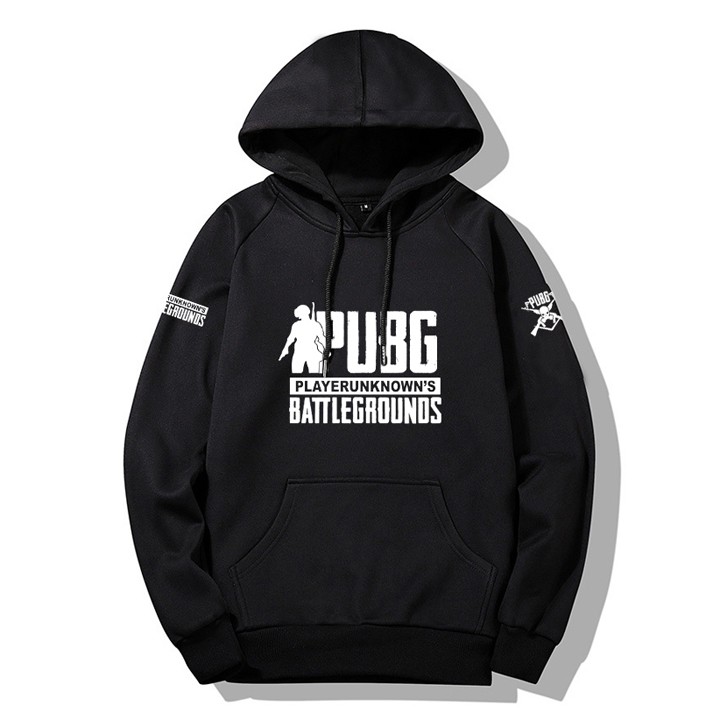 Áo hoodie PUBG unisex black - hoodie cổ chui form rộng màu đen M L XL 2XL 40kg - 85kg