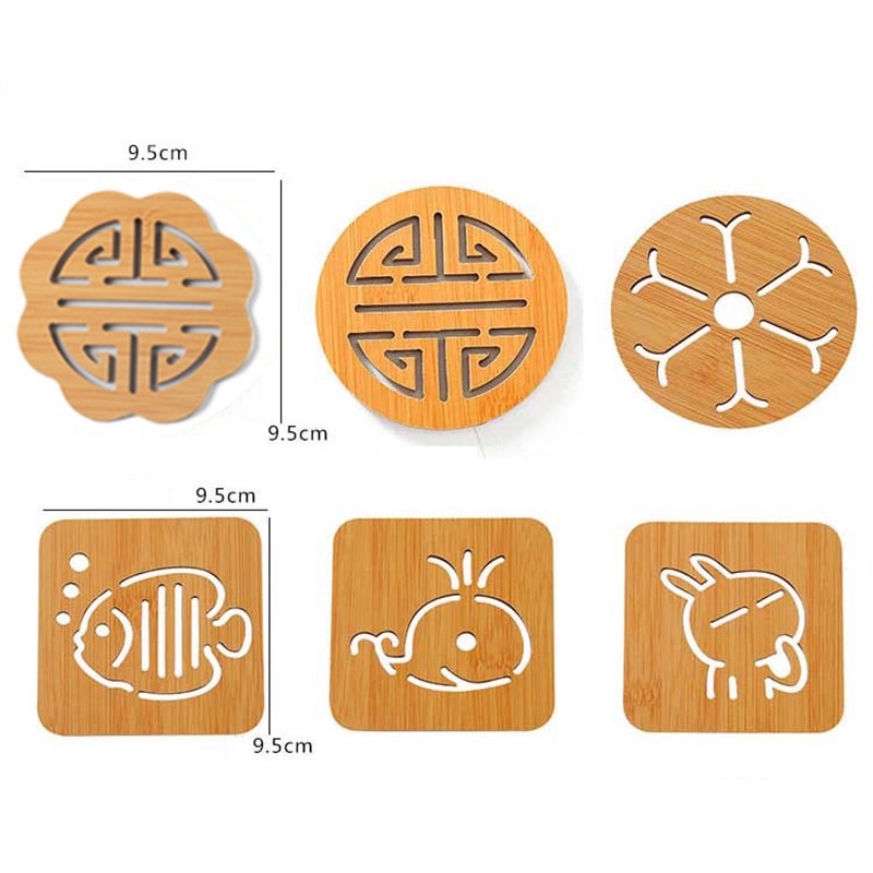 Combo 3 Tấm lót cốc chén cách nhiệt chống nóng bằng gỗ