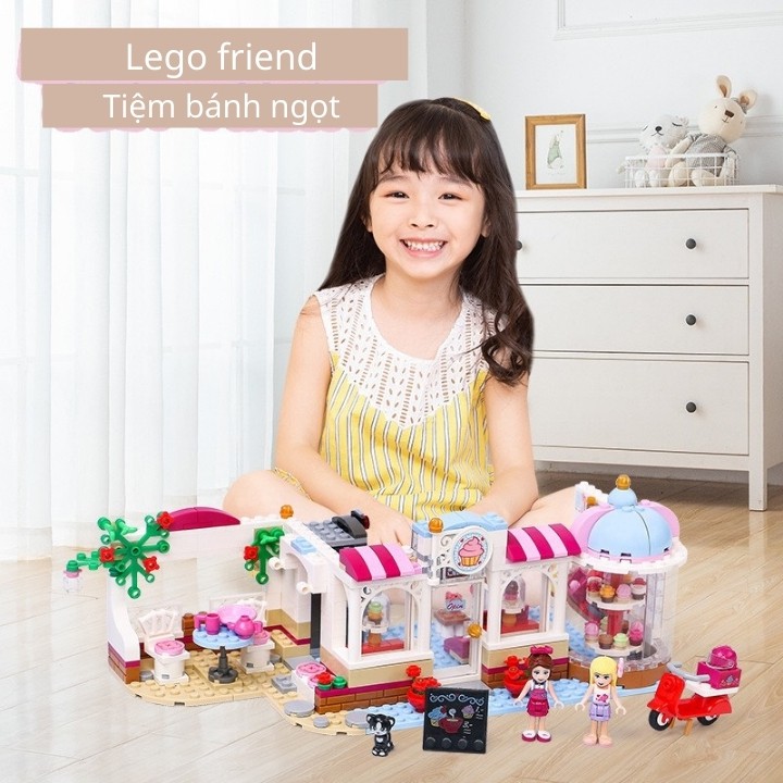 Bộ lắp ráp lego friend tiệm bánh ngọt 444 chi tiết mã 10496