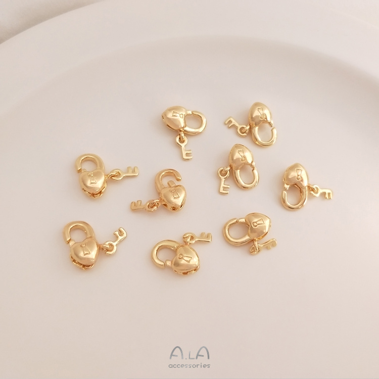 Khóa Tay Mạ Vàng 14k Hình Trái Tim Nhiều Màu Sắc