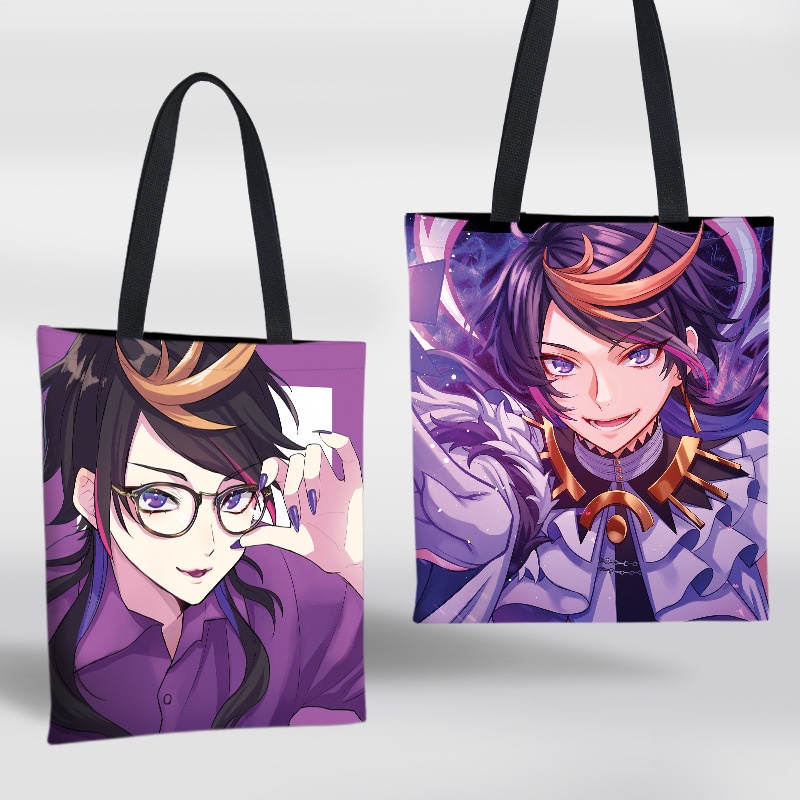 Hobby LUXIEM Túi Xách Tote Canvas In Hình Anime NIJISANJI Vox Mysta Ike Thời Trang Làm Quà Tặng