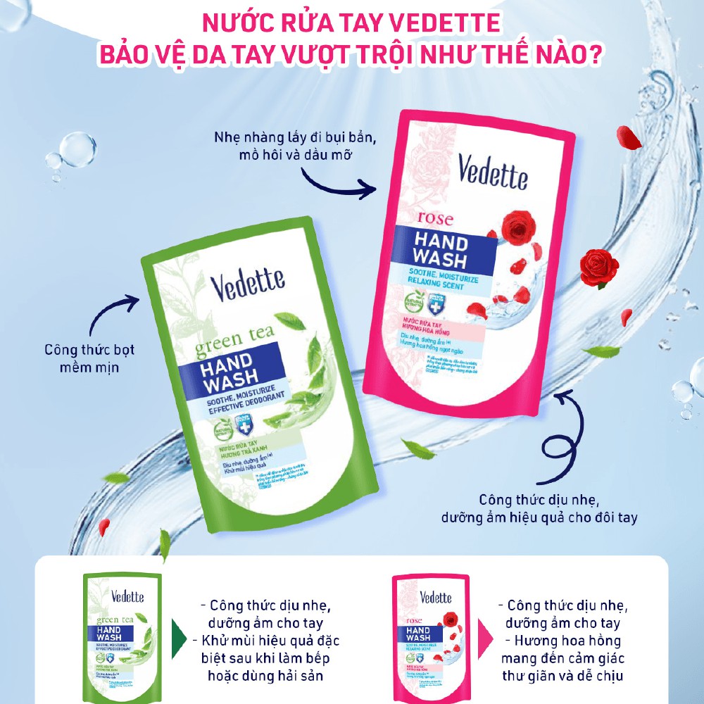 Nước rửa tay Trà xanh Vedette 500ml