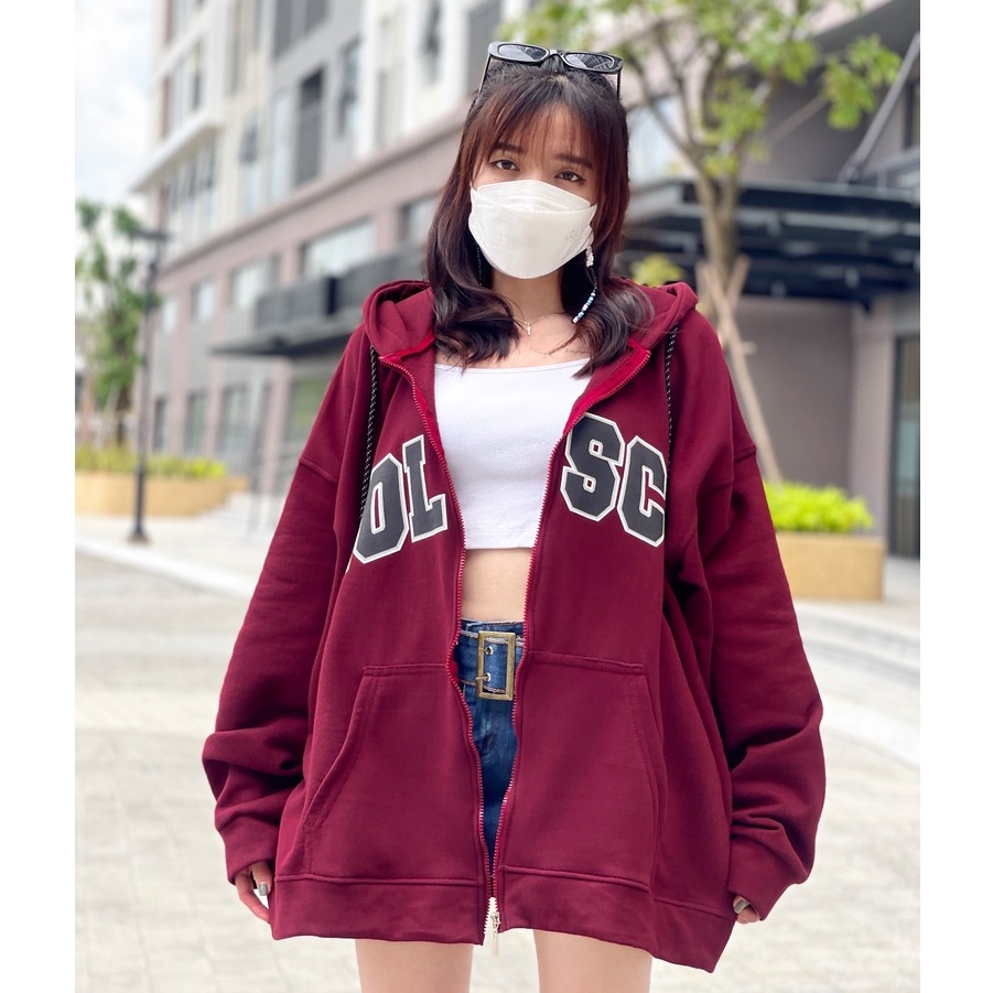 Áo Khoác Nỉ Bông SCH Hoodie Zip form rộng Unisex Nam Nữ (Ảnh Thật/Có Sẵn) ZoZo