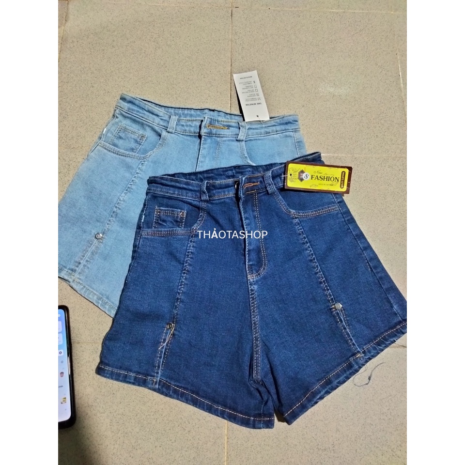 Quần short xẻ đùi chất vải Jeans co giãn hàng y hình + Clip chính chủ