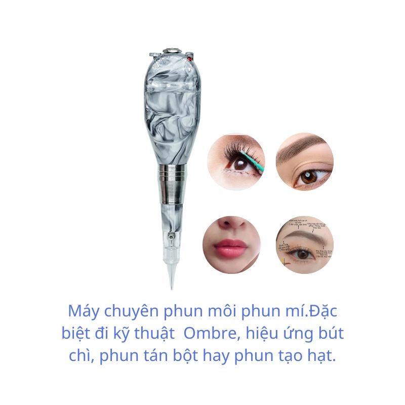 Máy phun xăm thần thánh chỉnh tốc độ không tích điện mini dải hạt chính hãng