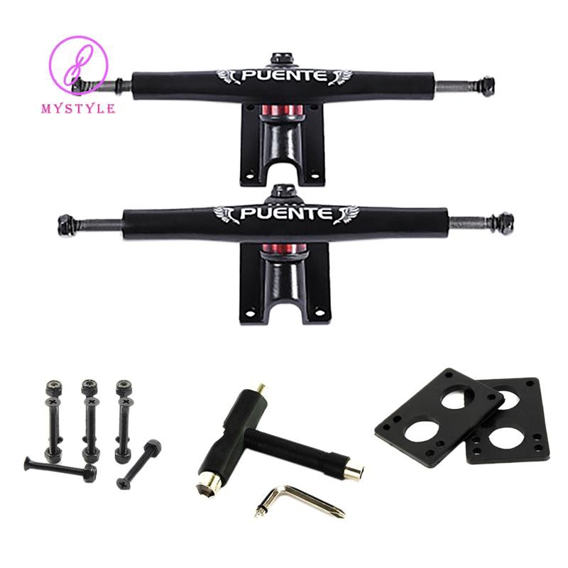 PUENTE 2Pcs Generic 7 Inch Skateboard Bracket Truck Accessory Shock Resistant Skateboard Trucks Parts