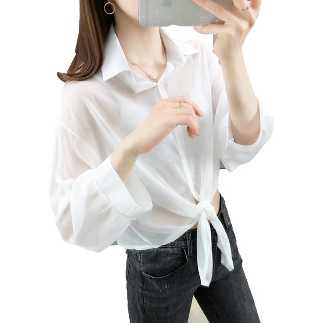 Áo Sơ Mi Mỏng Trắng Hot Trend Siêu Rẻ | BigBuy360 - bigbuy360.vn