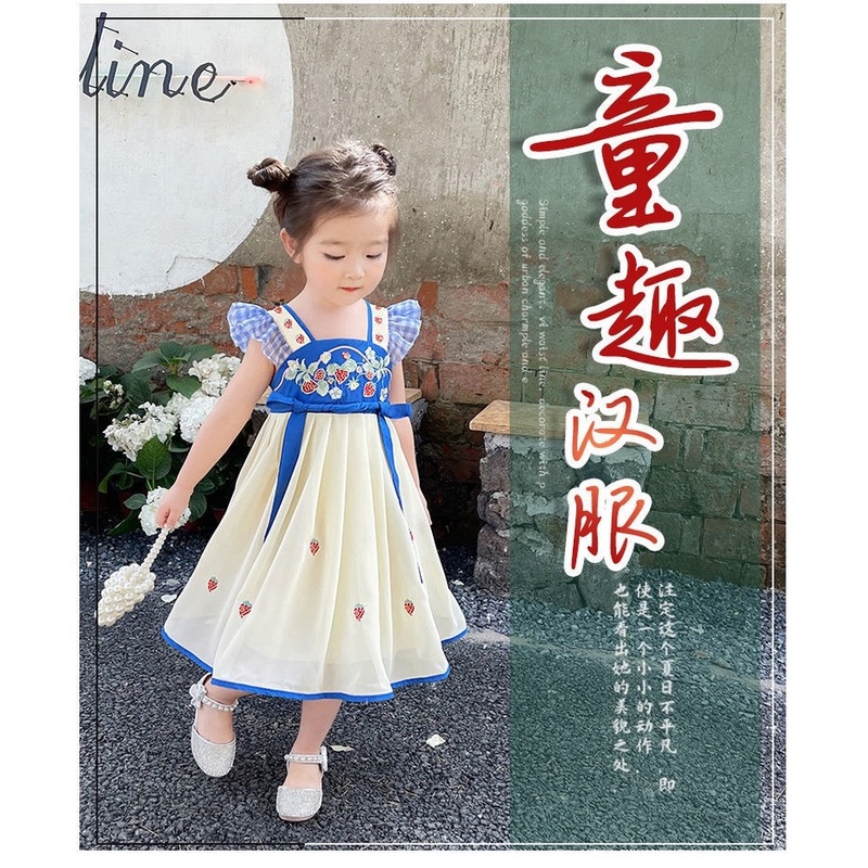 Đầm Voan Mỏng Ngắn Tay Thời Trang Mùa Hè Cho Bé Gái