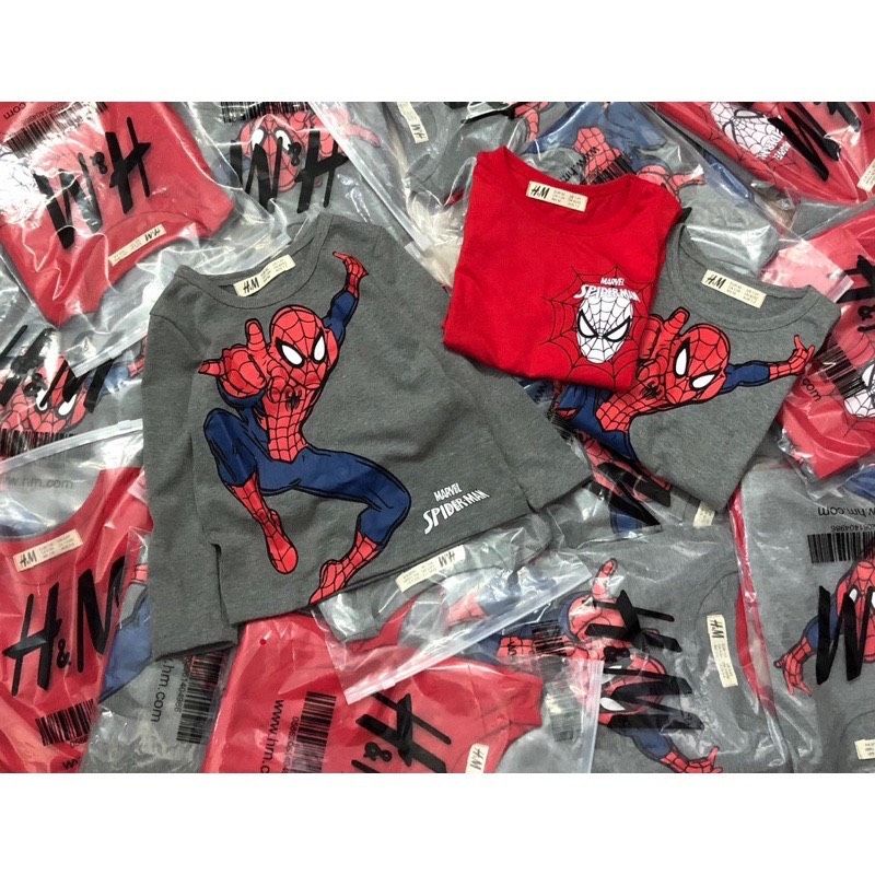 COMBO 2 ÁO NHỆN DÀI TAY CHO BÉ TRAI MÀ GHI VÀ ĐỎ