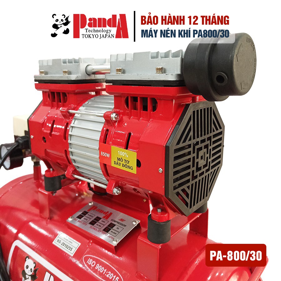 Máy nén khí không dầu Panda PA800/30, Bình 30L, Công suất 850W, Bảo hành 12 tháng