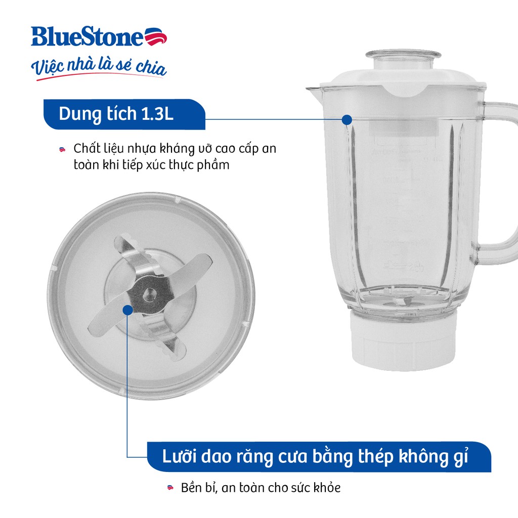 [Mã ELBLUEWL4 giảm 10% đơn 500K] Máy Xay Sinh Tố BlueStone BLB-5329 1.3L