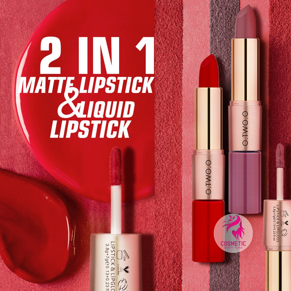 Son Lì 2 Đầu O.TWO.O 2 In 1 Matte Lipstick &amp; Liquid Lipstick Siêu Hot P599