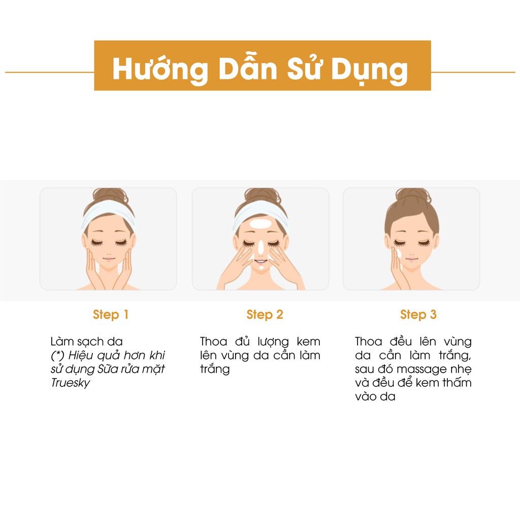 Kem dưỡng trắng da mặt Truesky chiết xuất ngọc trai hồng y 10g - Whitening Face Cream