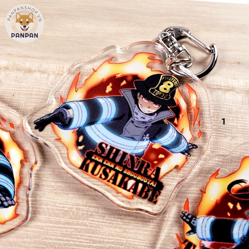 Móc khóa Anime Biệt Đội Lính Cứu Hỏa (Fire Force - Enen no Shouboutai) (6cm) - Iris, Shinra Kusakabe, Tamaki Kotatsu